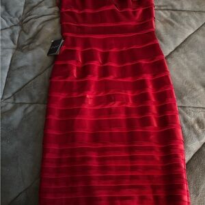 Elegant Red Strapless Dress